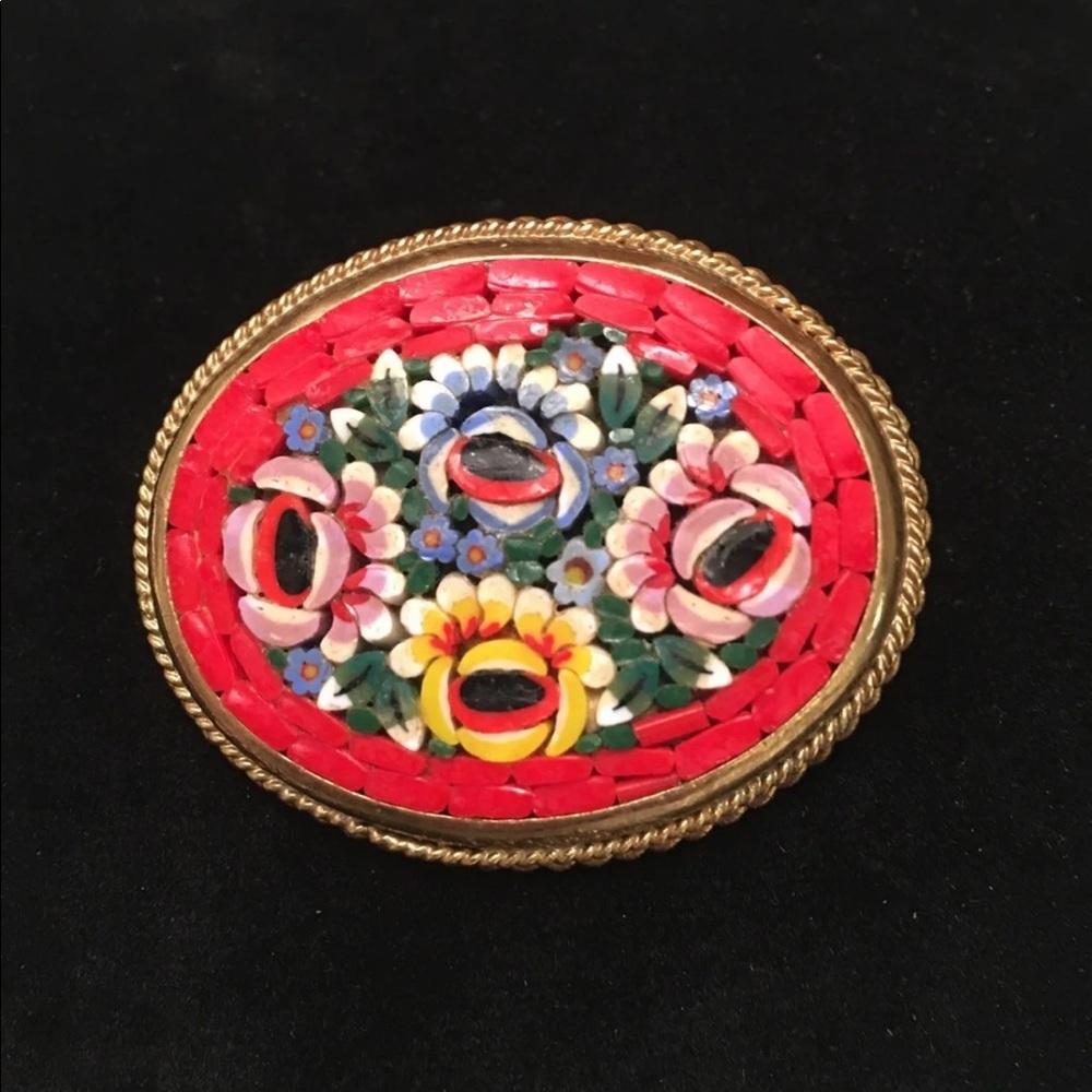 Vintage Micro Mosaic Brooch